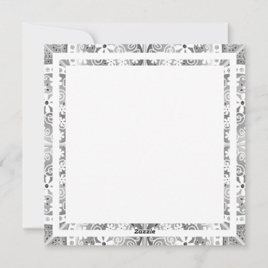 Keramik Spitzenschwarz Feiertagskarte (Rückseite)