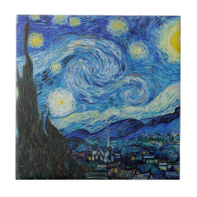 KERAMIK : "STARRY NIGHT" VINCENT VAN GOGH ART