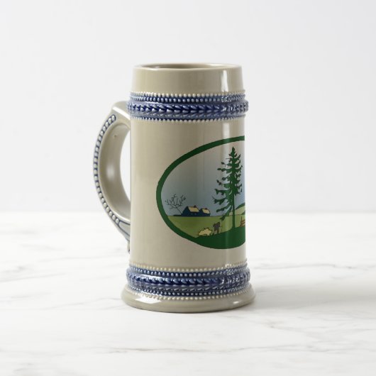 Keramik Stein Bierglas (Vorderseite Links)