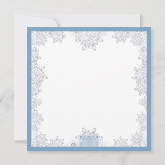 Keramik strahlend blau & schneeflocken einladung (Rückseite)