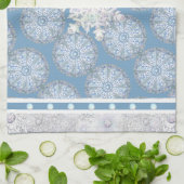 Keramik strahlend blau & schneeflocken geschirrtuch (Gefaltet)