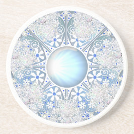 Keramik strahlend blau & schneeflocken getränkeuntersetzer