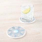 Keramik strahlend blau & schneeflocken getränkeuntersetzer (Seite)