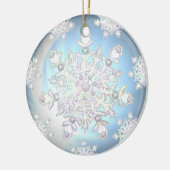 Keramik strahlend blau & schneeflocken keramik ornament (Links)