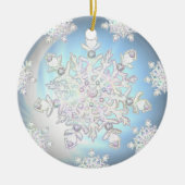 Keramik strahlend blau & schneeflocken ornament (Vorne)