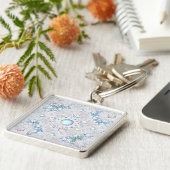 Keramik strahlend blau & schneeflocken schlüsselanhänger (Seite)