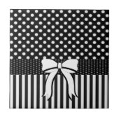 Keramik Streifen aus weißem und schwarzem Punkt Fliese (Vorderseite)