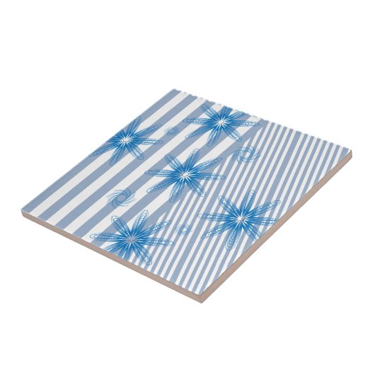 Keramik Streifen in Rosa und Blau Fliese (Seite)