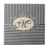 Keramik Streifen weiß und schwarz Fliese (Vorderseite)