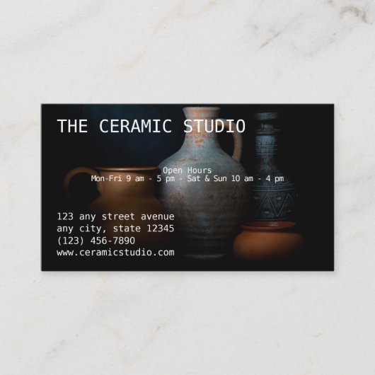 Keramik Studio Visitenkarte (Vorderseite)