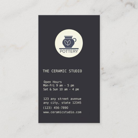 Keramik Studio Visitenkarte (Vorderseite)