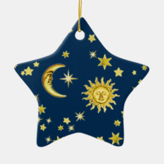 Keramik Sun, Moon & Stars Ornament (Vorne)