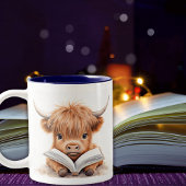 Keramik-Tasse für Highland Calf Reader Zweifarbige Tasse