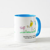 Keramik-Tasse, Launige Vögel mit Spruch Tasse (VorderseiteRechts)