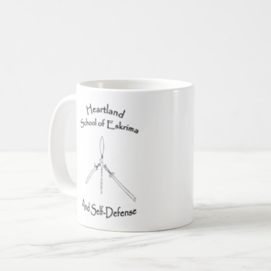 Keramik-Tasse mit 2 Schullogos Kaffeetasse (Vorderseite Links)
