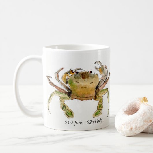 Keramik-Tasse mit dem Sternzeichen Krebs Kaffeetasse (Mit Donut)
