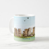 Keramik Tasse mit Stonehenge Design (Vorderseite Links)