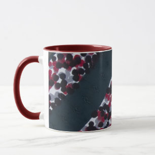 Keramik-Tasse mit vintage Punkten und Streifen Tasse