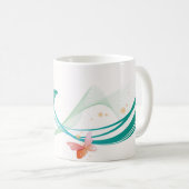 Keramik Tasse-Schmetterlinge Kaffeetasse (VorderseiteRechts)