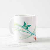 Keramik Tasse-Schmetterlinge Kaffeetasse (Vorderseite Links)