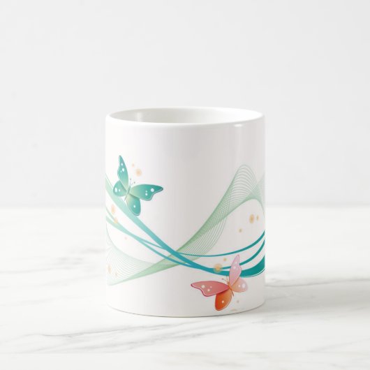 Keramik Tasse-Schmetterlinge Kaffeetasse (Mittel)