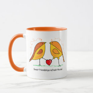 Keramik-Tasse Süße Freundschaft Vögel Tasse