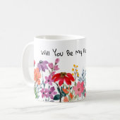 Keramik Tasse Wasserfarbe Wildblume Blume Mädchen (Vorderseite Links)