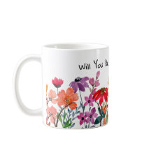 Keramik Tasse Wasserfarbe Wildblume Blume Mädchen