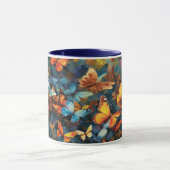 Keramik Tasse Wasserfarben Schmetterling Schwarz (Zentrum)