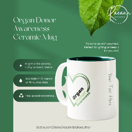 Keramik-Tasse zur Sensibilisierung für Organspende Zweifarbige Tasse
