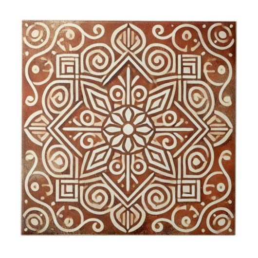 Keramik Terracotta Geometric Fliese (Vorderseite)