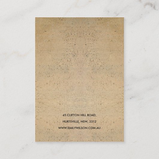 KERAMIK TERRACOTTA TEXTURE EARRING DISPLAPLAY VISITENKARTE (Rückseite)