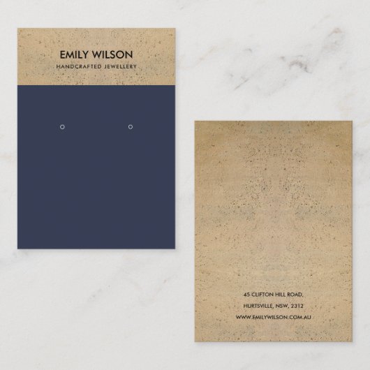 KERAMIK TERRACOTTA TEXTURE EARRING DISPLAPLAY VISITENKARTE (Vorne/Hinten)