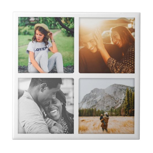 Keramik Tile 4 Foto Square Grid Template schattier Fliese (Vorderseite)