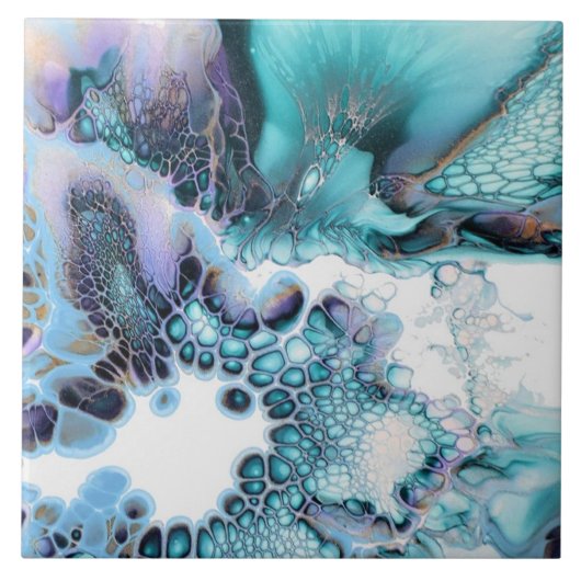 Keramik Tile - Abstraktes Alkoholtupfer - Giclee d Fliese (Vorderseite)