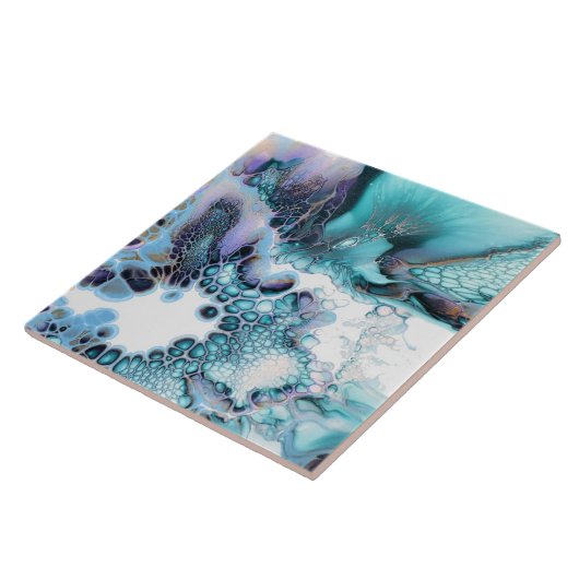 Keramik Tile - Abstraktes Alkoholtupfer - Giclee d Fliese (Seite)