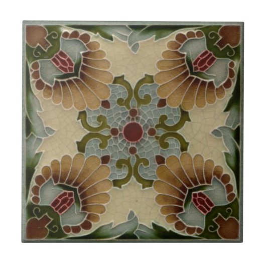 Keramik Tile - Antiquitäten Jugendstil Fliese (Vorderseite)