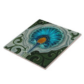 Keramik Tile - Art Nouveau Blue Green Yellow Fliese (Seite)