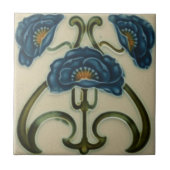 Keramik Tile - Art Nouveau Drei Blauen Pfarrkirche Fliese (Vorderseite)