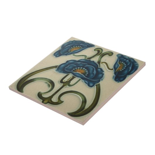 Keramik Tile - Art Nouveau Drei Blauen Pfarrkirche Fliese (Seite)