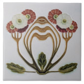 Keramik Tile - Art Nouveau Floral Fliese (Vorderseite)