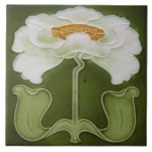 Keramik Tile - Art Nouveau White Peñon Fliese (Vorderseite)