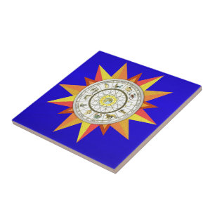 Keramik Tile Astrologie Zodiac Blue Fliese