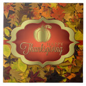 Keramik Tile - Autumnal Happy Thanksgiving Fliese (Vorderseite)