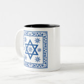 Keramik Tile, Azulejo, Portugiesisch und jüdisch Zweifarbige Tasse (Vorderseite Links)