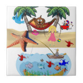 Keramik Tile Beach Crabs Sand Fliese (Vorderseite)