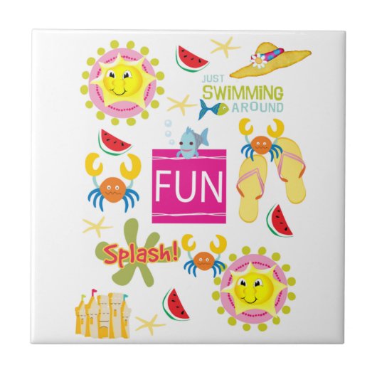 Keramik Tile Beach House Fun Fliese (Vorderseite)