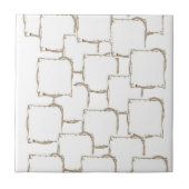 Keramik Tile Beige Abstrakte Quadrate Fliese (Vorderseite)