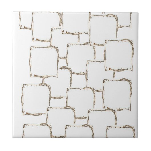Keramik Tile Beige Abstrakte Quadrate Fliese (Vorderseite)