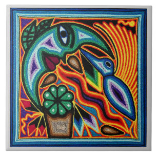 Keramik Tile - Bird & Moon Fliese